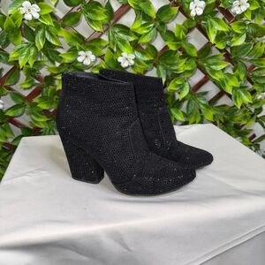 Very G Rhinestone Women's Black Boots